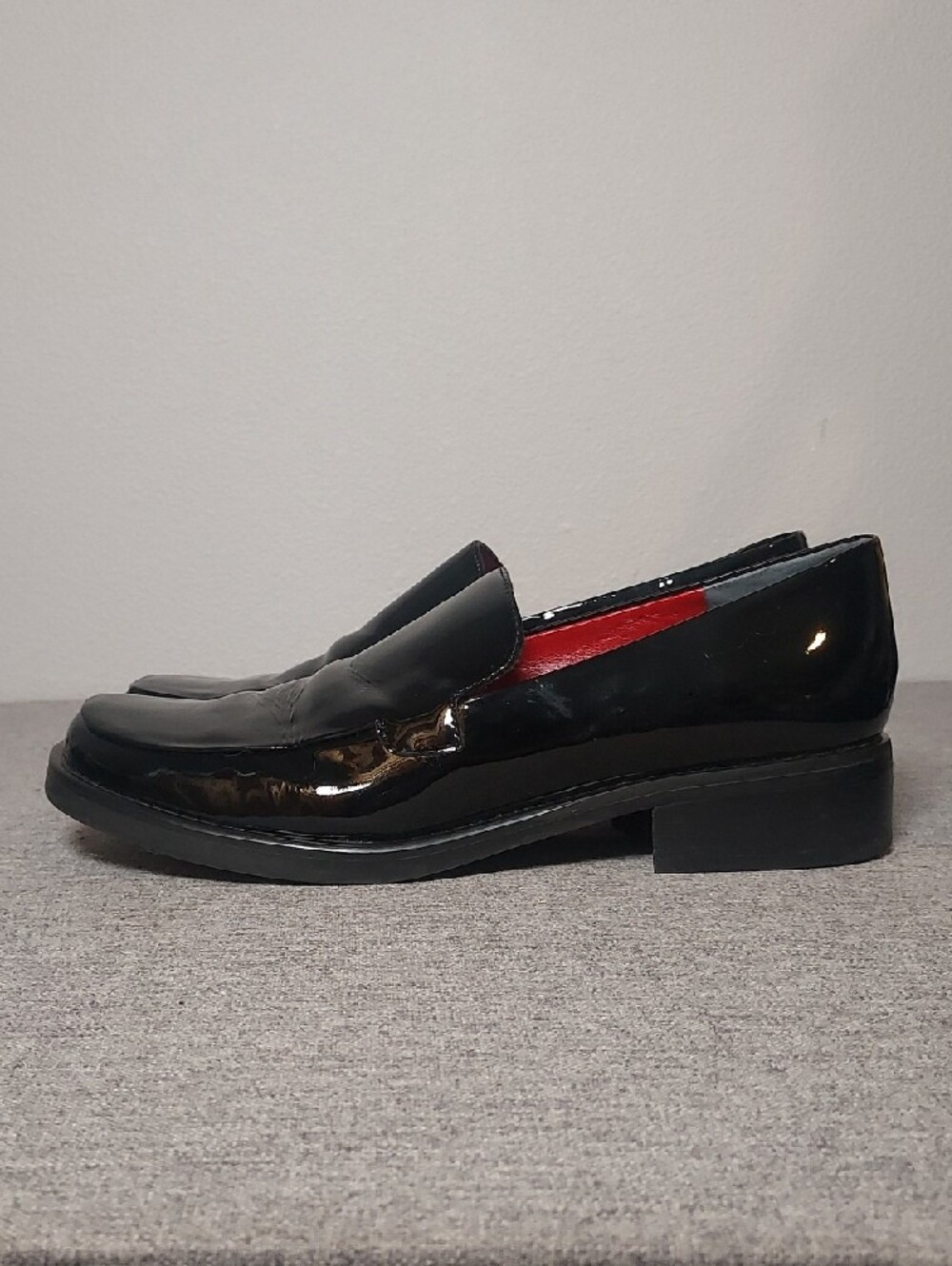 Franco Sarto Black Patent Leather Bocca Slip-On Loafers Size 8.5